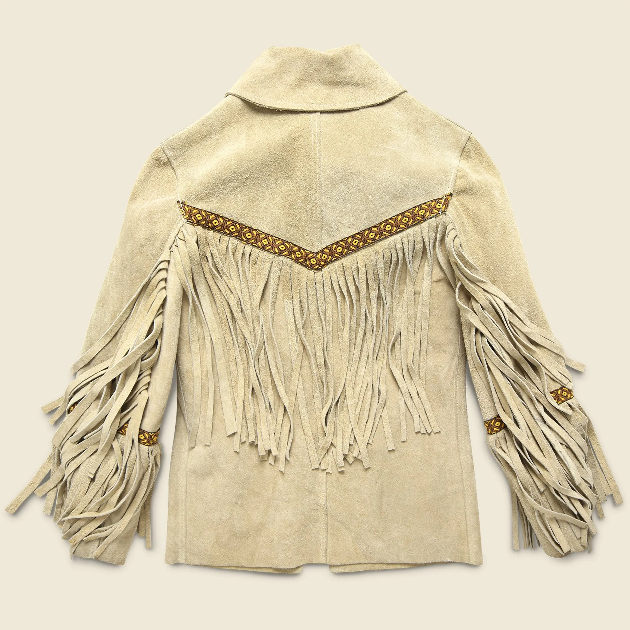 1960s Handmade Suede Fringe Jacket - Tan