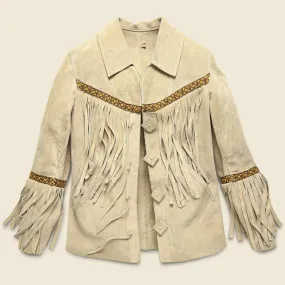 1960s Handmade Suede Fringe Jacket - Tan