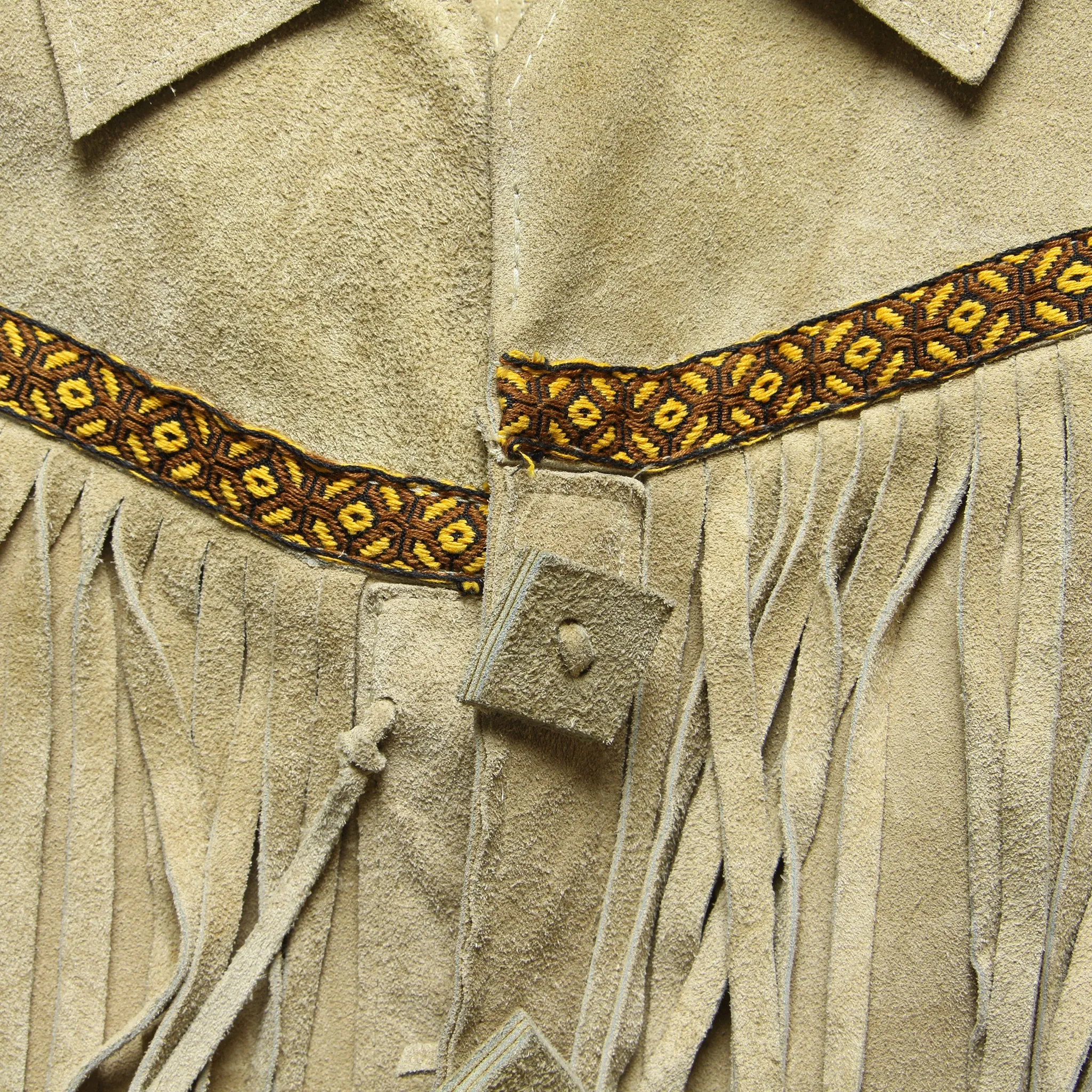 1960s Handmade Suede Fringe Jacket - Tan