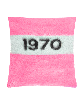 1970 Mohair Cushion Cover Flamingo Pink