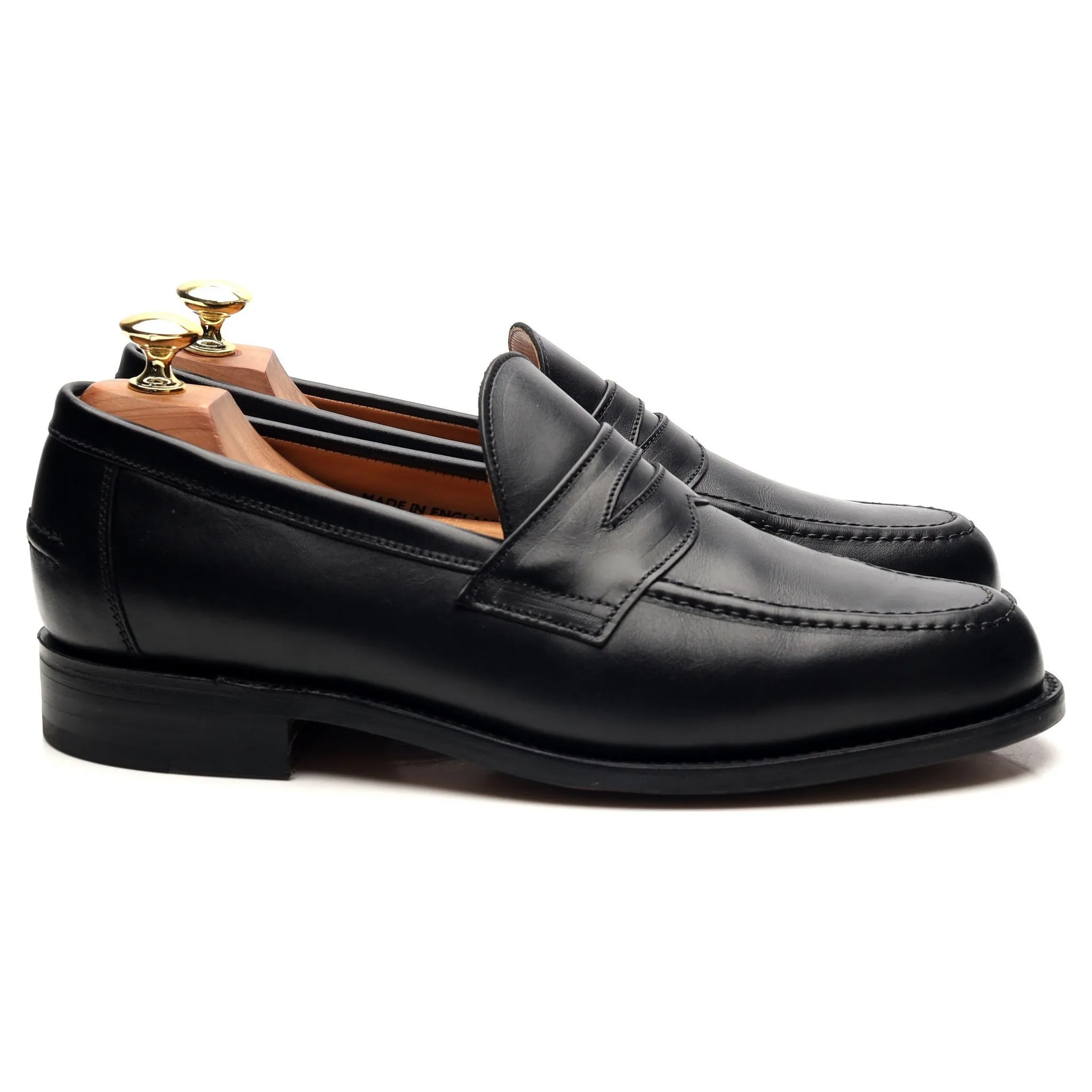 'Aldwych' Black Leather Loafers UK 8.5 F