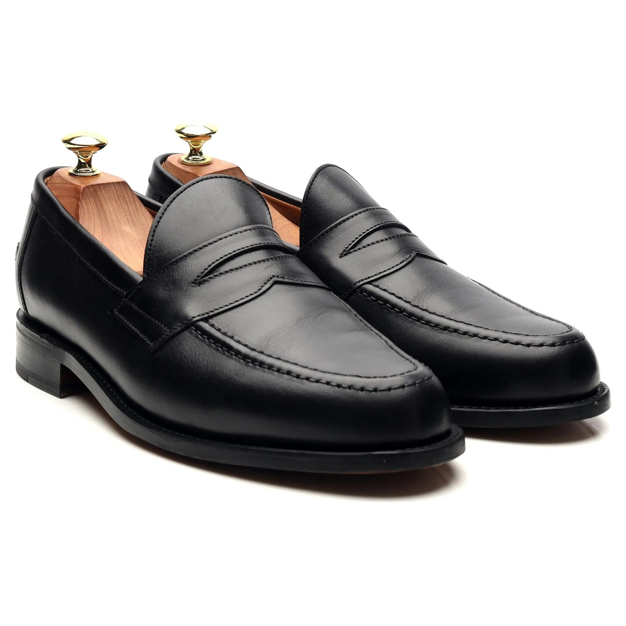 'Aldwych' Black Leather Loafers UK 8.5 F