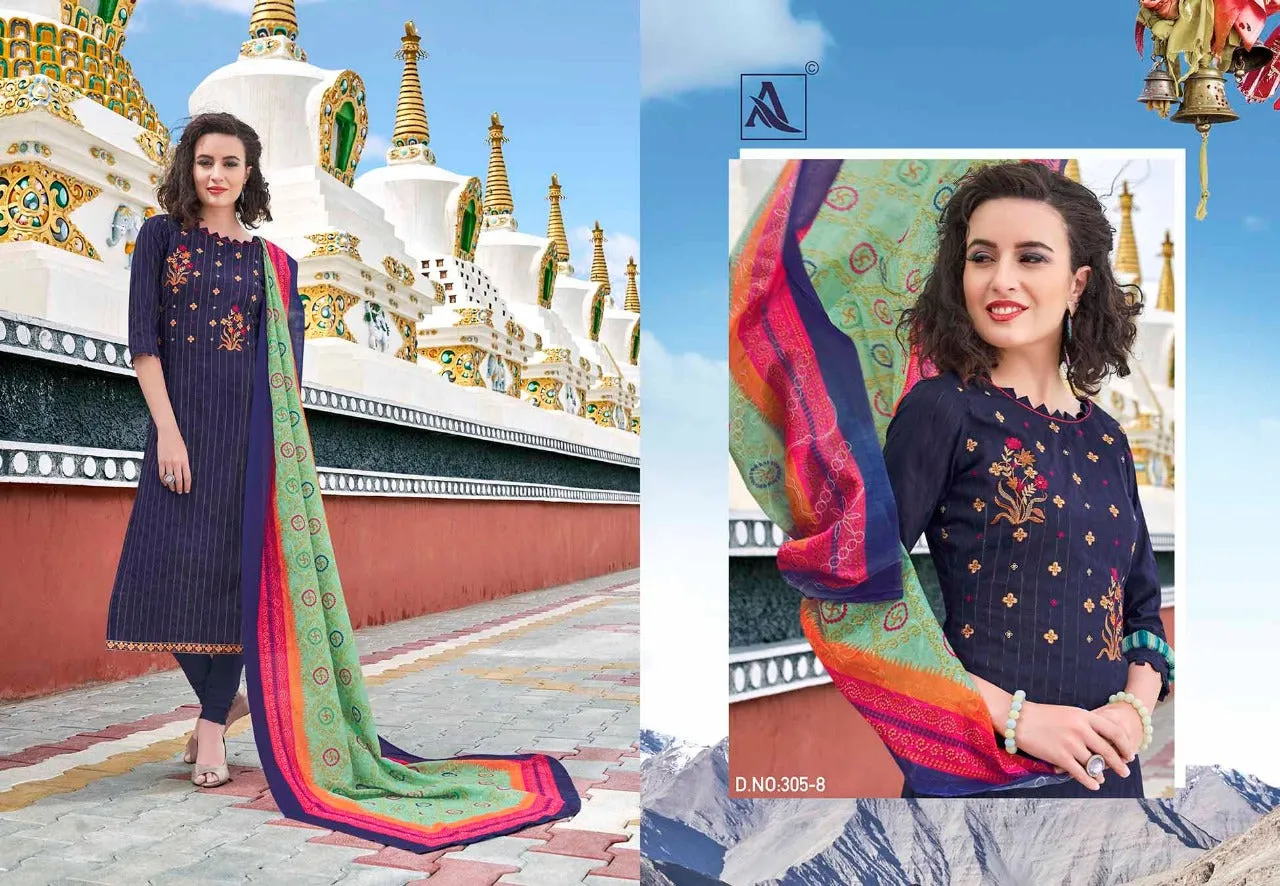 ALOK SUIT PRESENTS ROHANI THREAD EMBROIDERY WITH DIAMOND SUIT