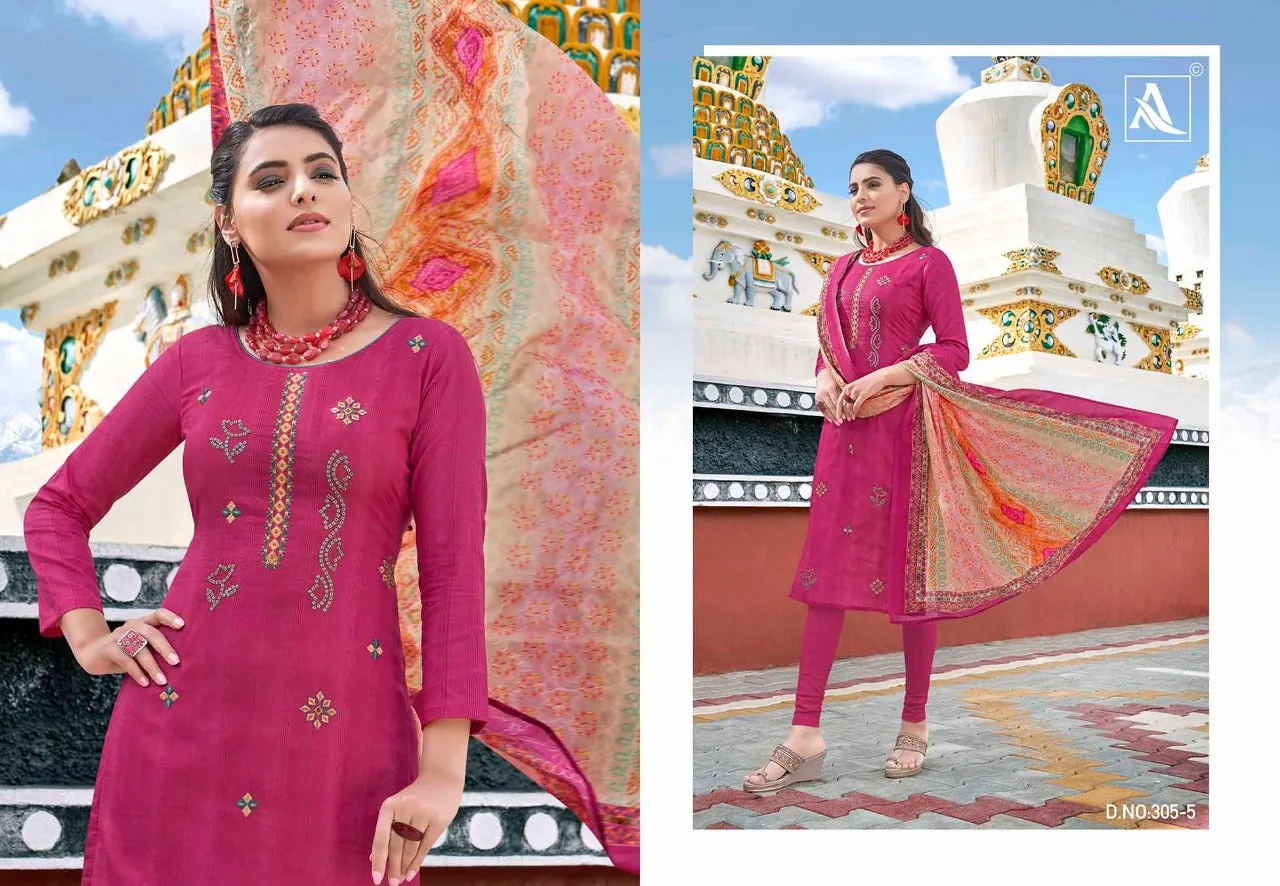 ALOK SUIT PRESENTS ROHANI THREAD EMBROIDERY WITH DIAMOND SUIT