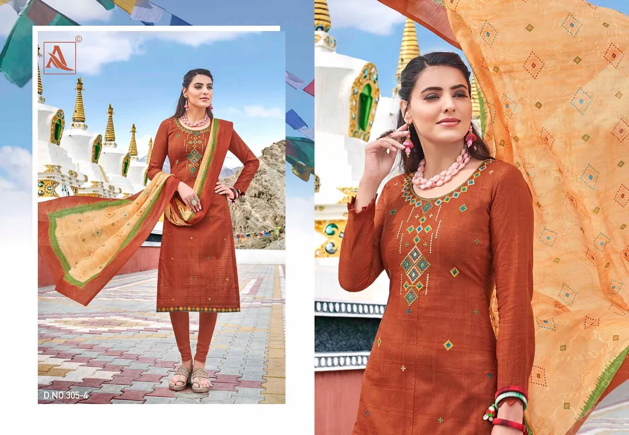 ALOK SUIT PRESENTS ROHANI THREAD EMBROIDERY WITH DIAMOND SUIT