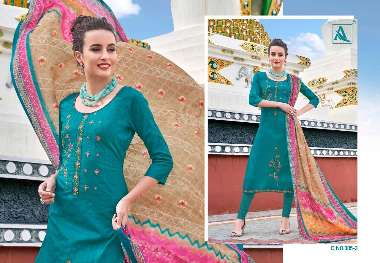 ALOK SUIT PRESENTS ROHANI THREAD EMBROIDERY WITH DIAMOND SUIT