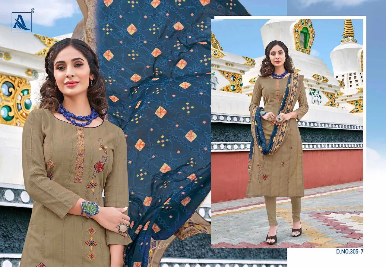 ALOK SUIT PRESENTS ROHANI THREAD EMBROIDERY WITH DIAMOND SUIT