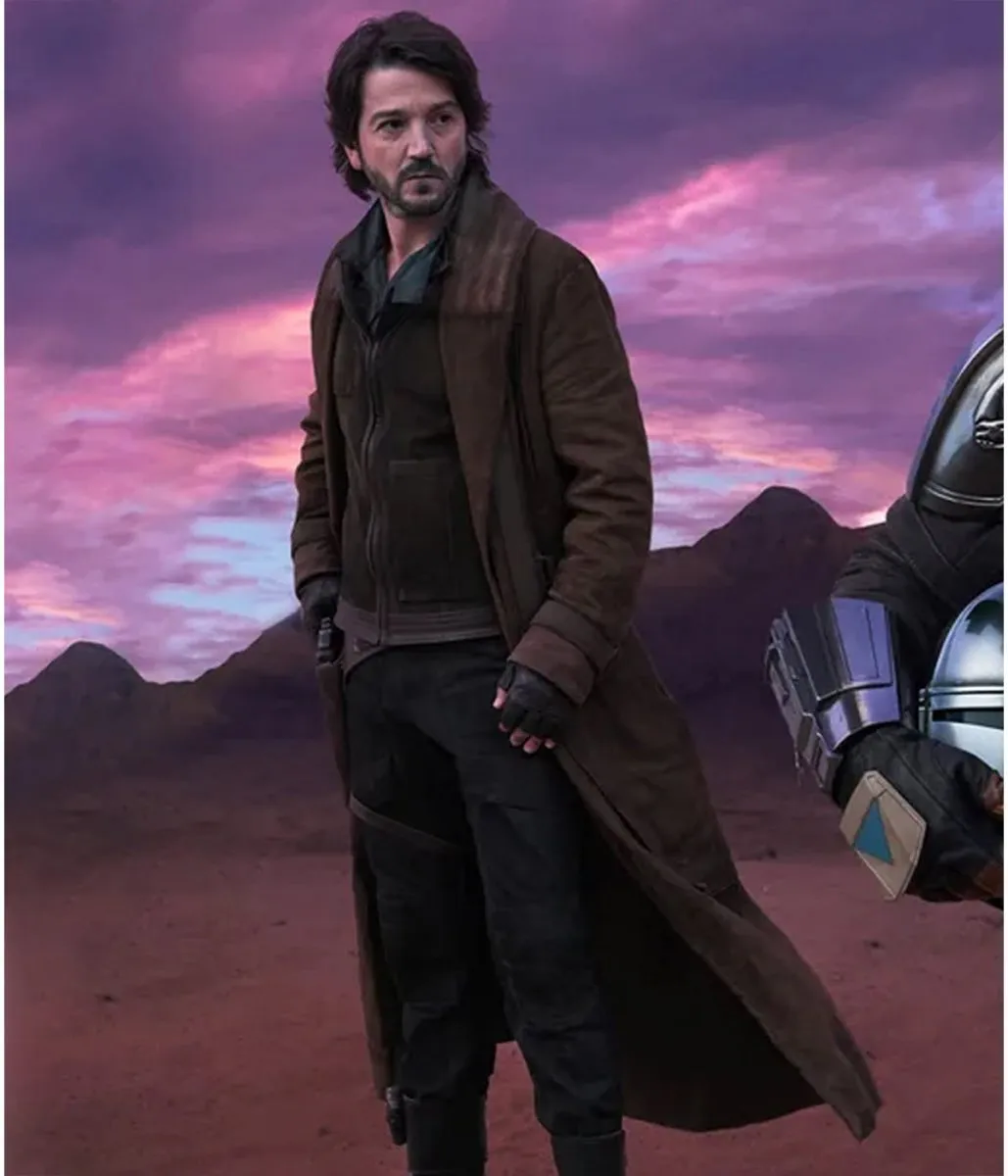 Andor Diego Luna Brown Suede Leather Coat