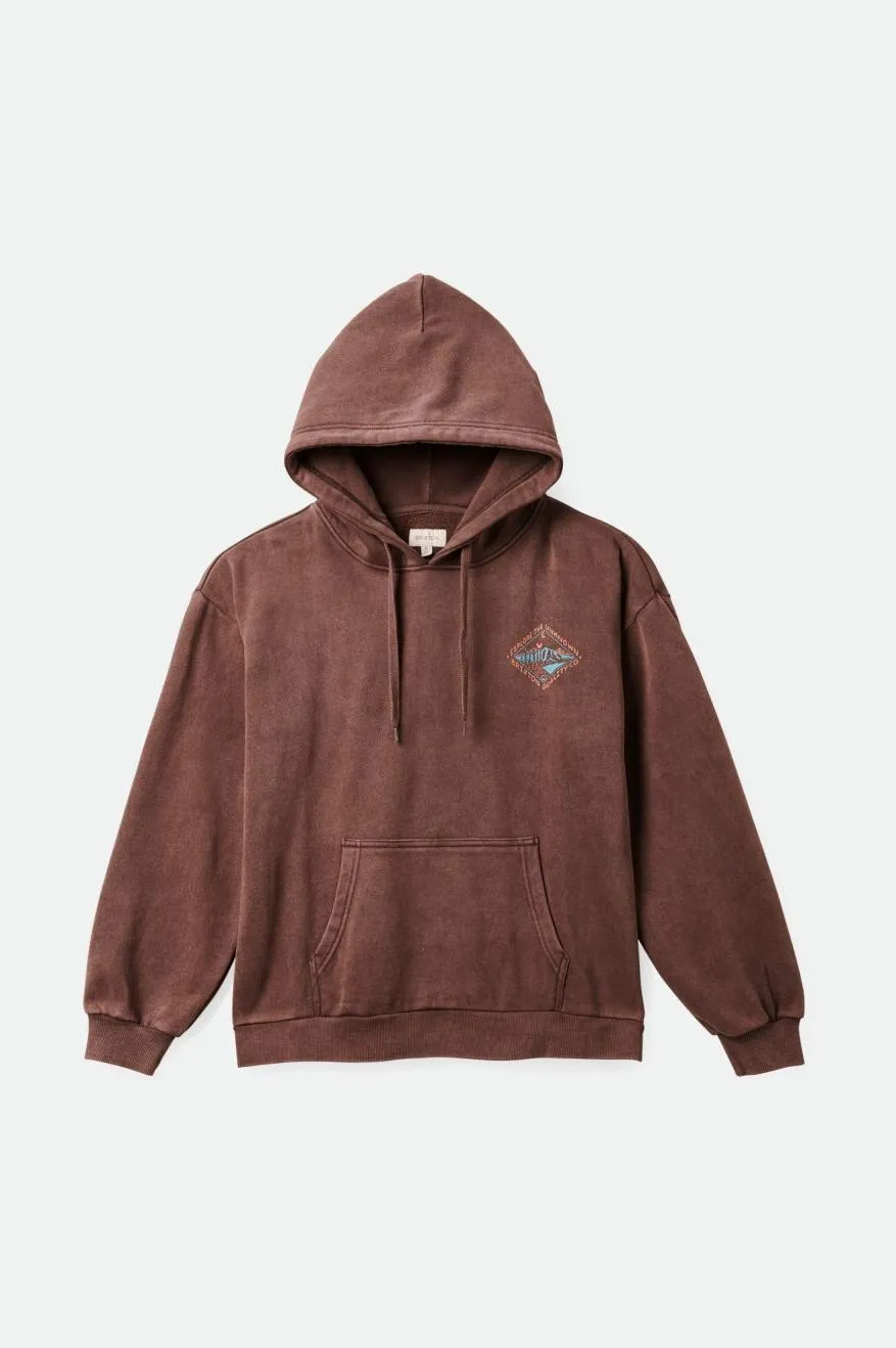 Appalachian Women's Hoodie - Seal Brown Worn Wash