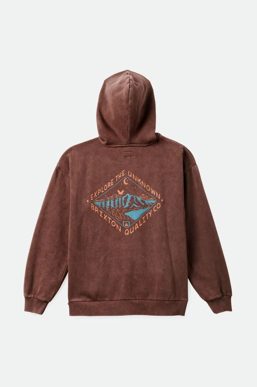 Appalachian Women's Hoodie - Seal Brown Worn Wash