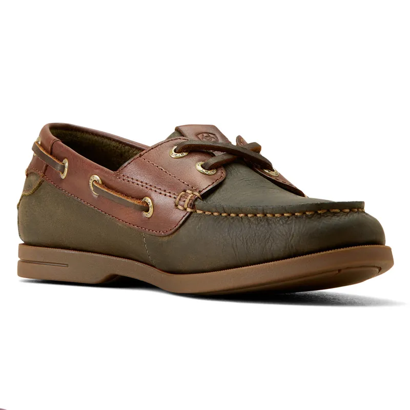 Ariat Antigua Ladies Deck Shoes - Olive Night