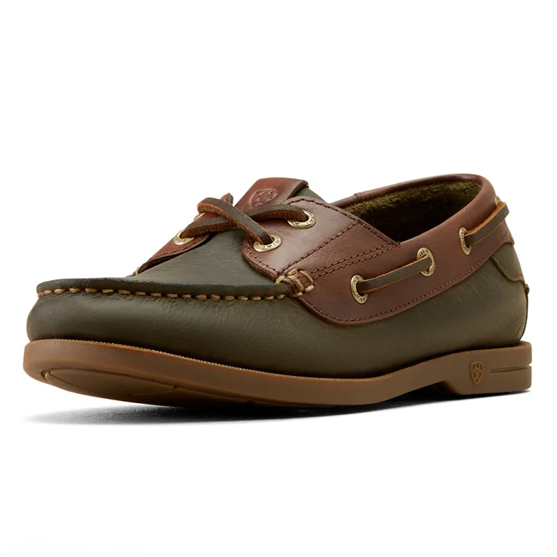 Ariat Antigua Ladies Deck Shoes - Olive Night