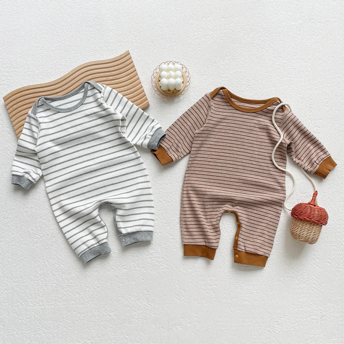 Baby Boys Striped Jumpsuits Wholesale 231019111