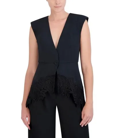 Bcbgmaxazria Womens Floral Lace Suit Vest