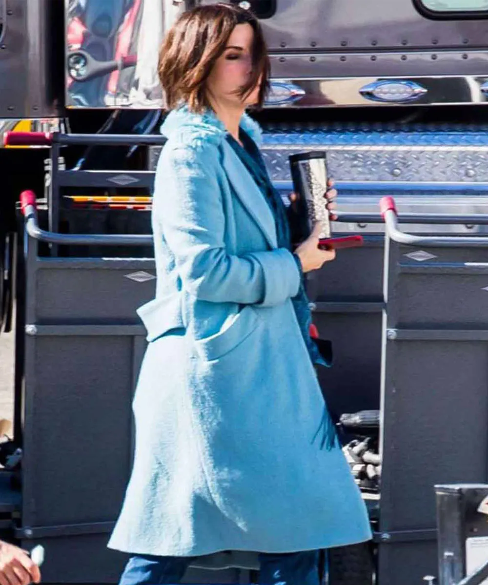 Bird Box Malorie Hayes Blue Wool Coat