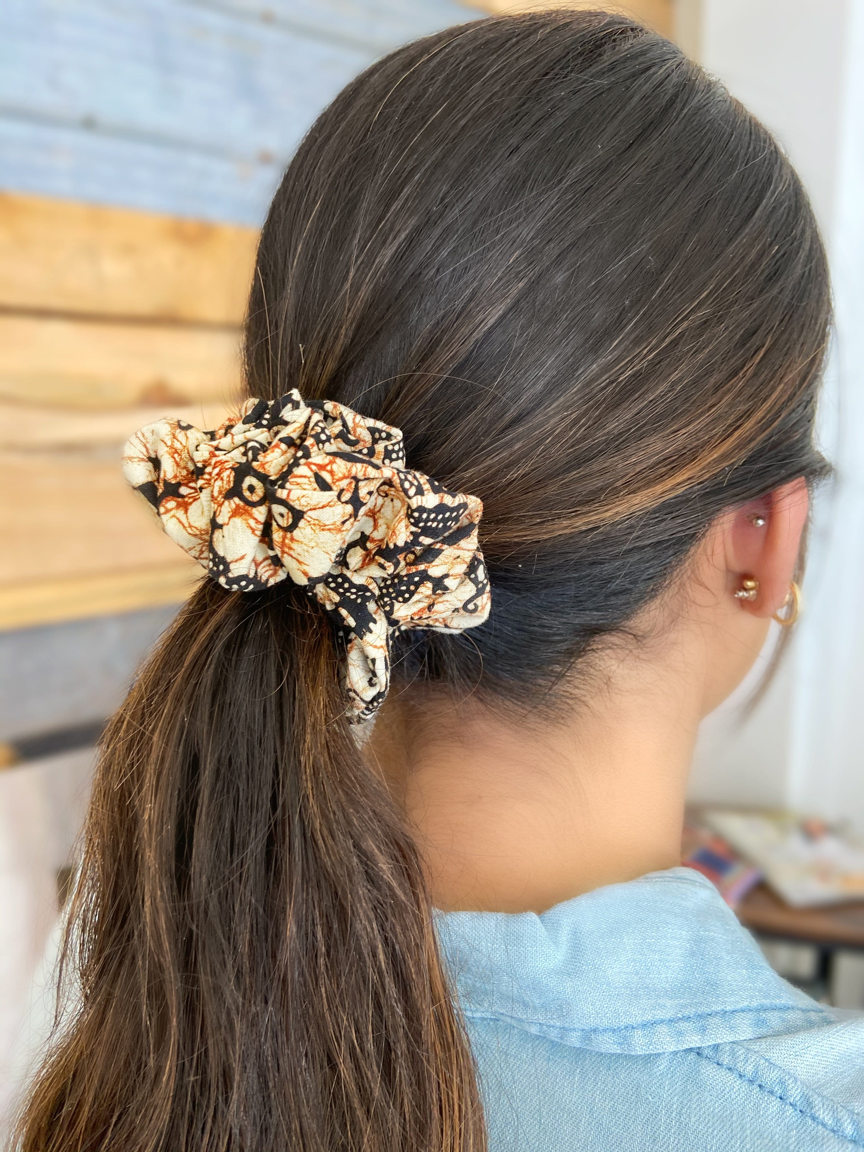 Bird Print Scrunchie