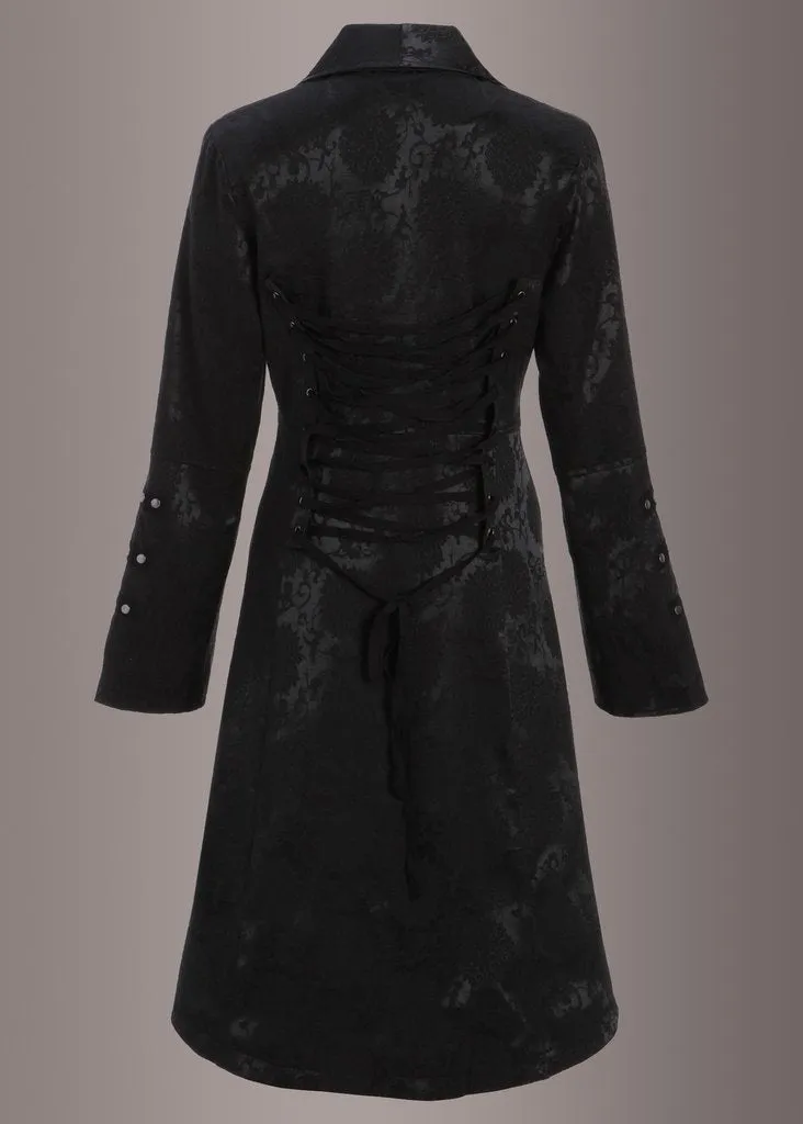 Black Floral Brocade Victorian Jacket