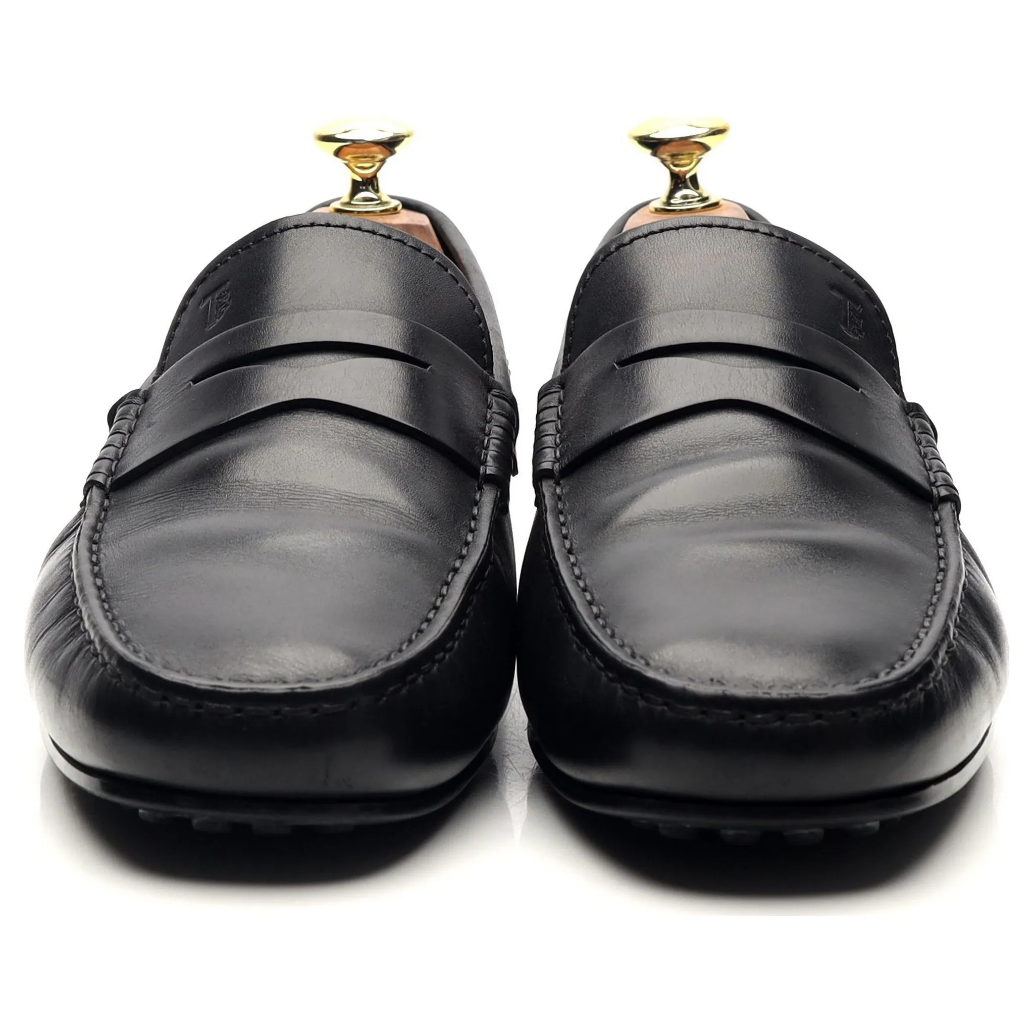 Black Leather Driving Loafers UK 7