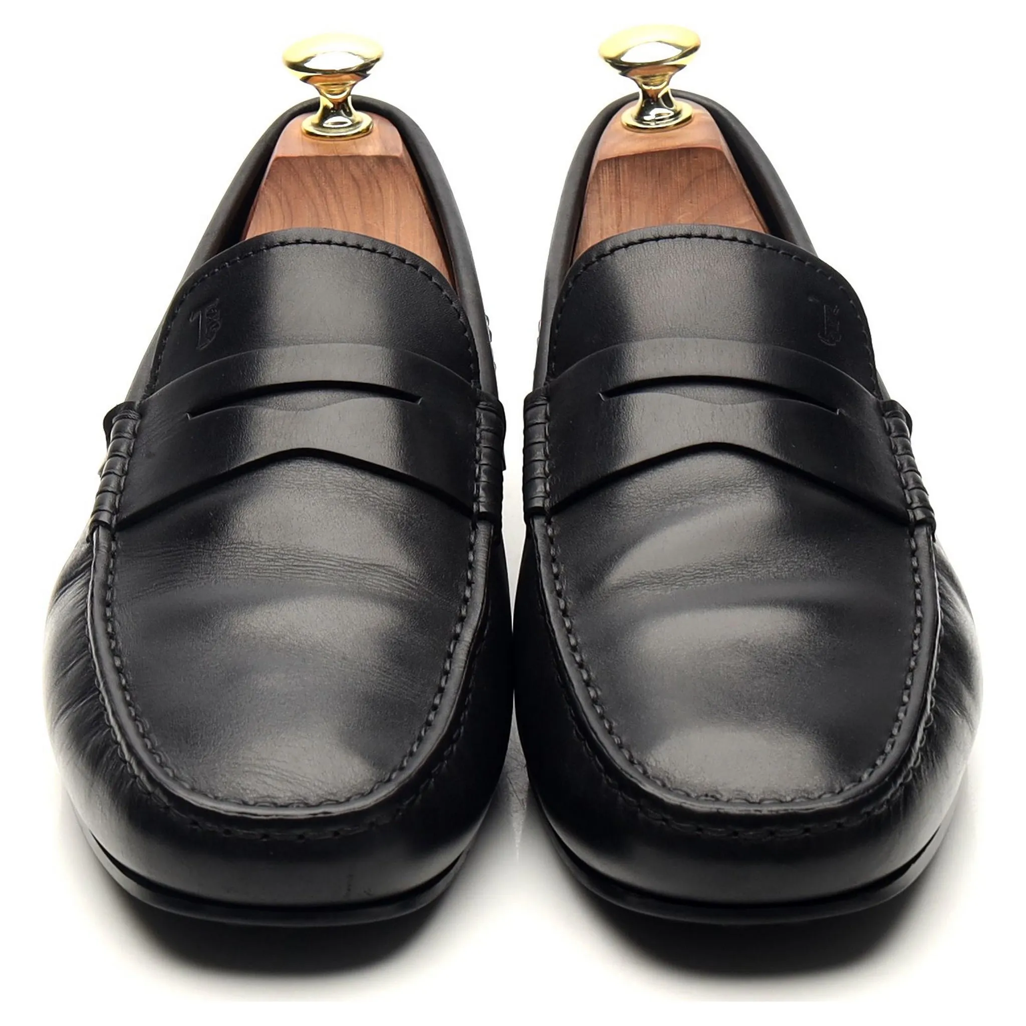 Black Leather Driving Loafers UK 7