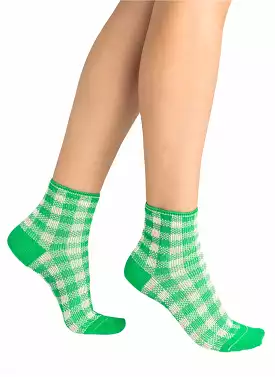 Bleuforet Ginghams Pattern Anke Socks 6422