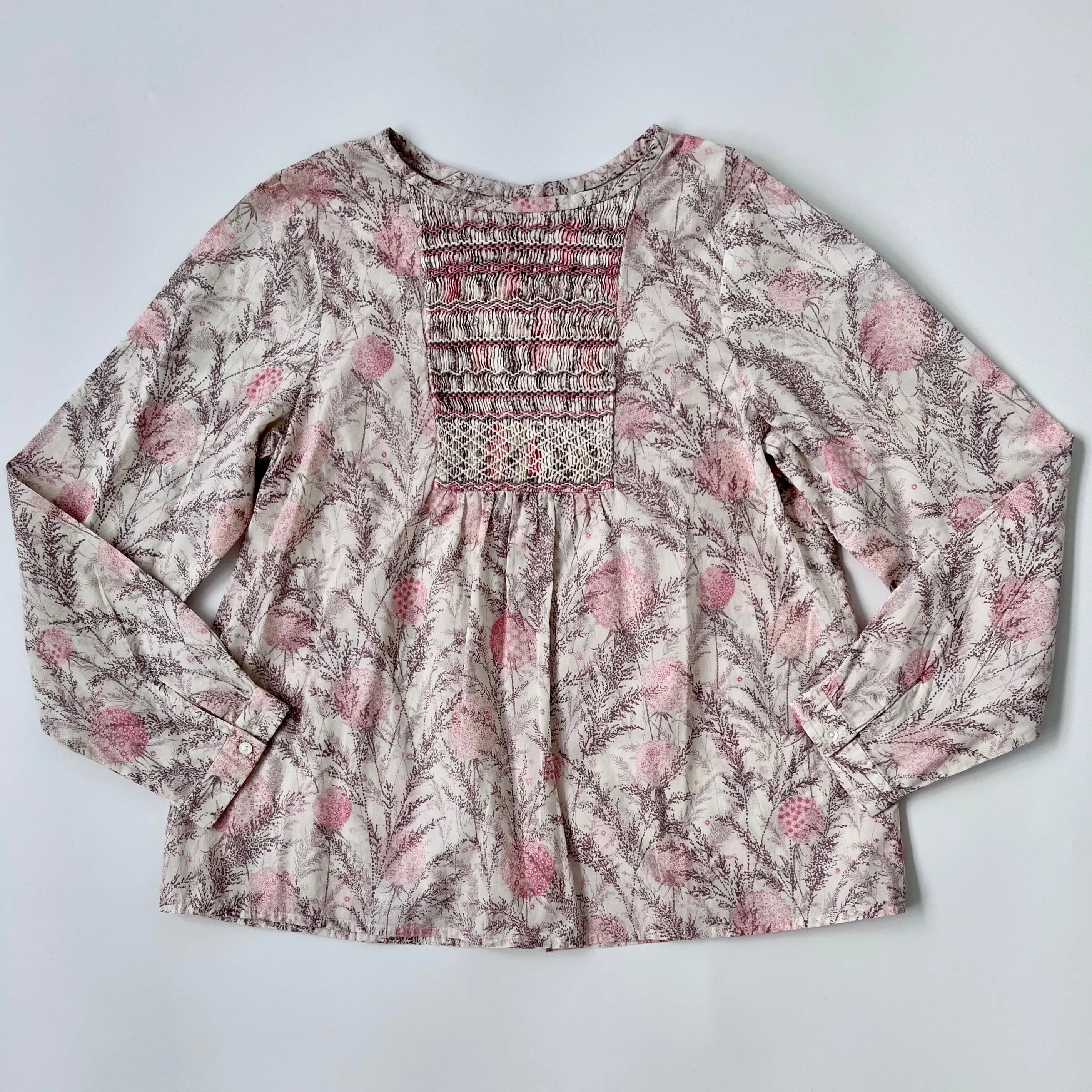 Bonpoint Dandelion Print Smocked Blouse: 8 Years