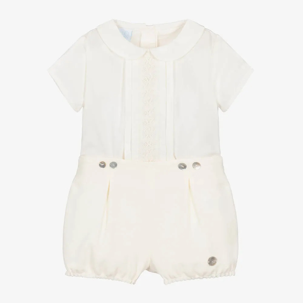 Boys Ivory Lace Buster Suit