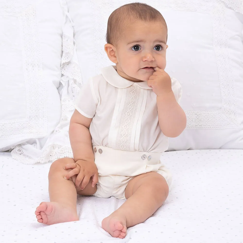 Boys Ivory Lace Buster Suit