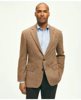 Brooks Brothers Men's Classic Fit Wool Herringbone Sport Coat Brown