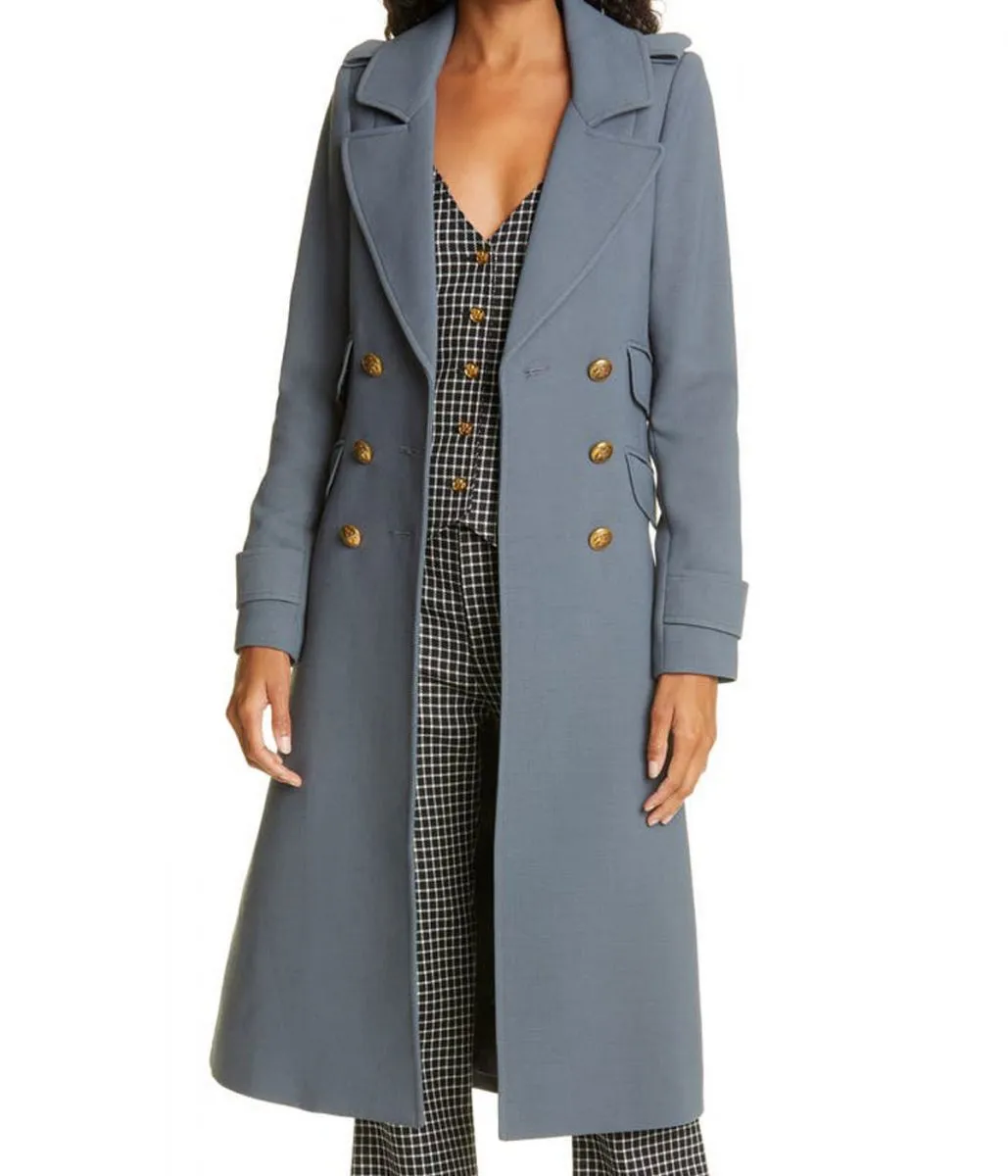 Bull S06 Geneva Carr Grey Double Breasted Wool Coat