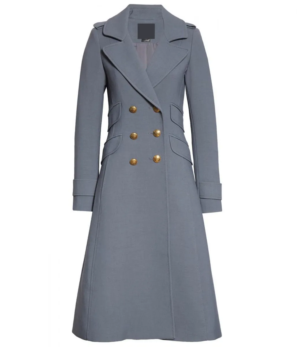 Bull S06 Geneva Carr Grey Double Breasted Wool Coat