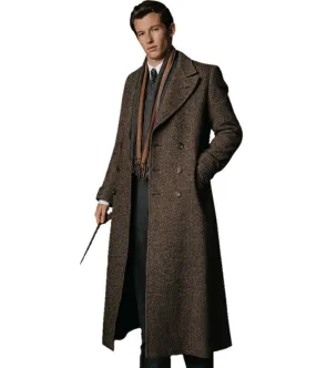 Callum Turner Fantastic Beasts The Secrets of Dumbledore Double Breasted Wool Coat