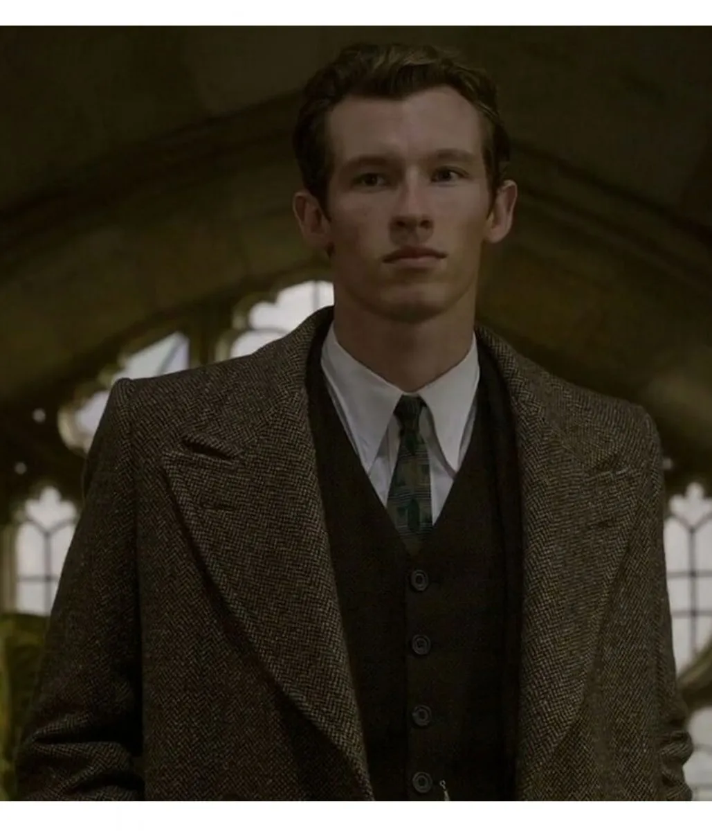 Callum Turner Fantastic Beasts The Secrets of Dumbledore Double Breasted Wool Coat