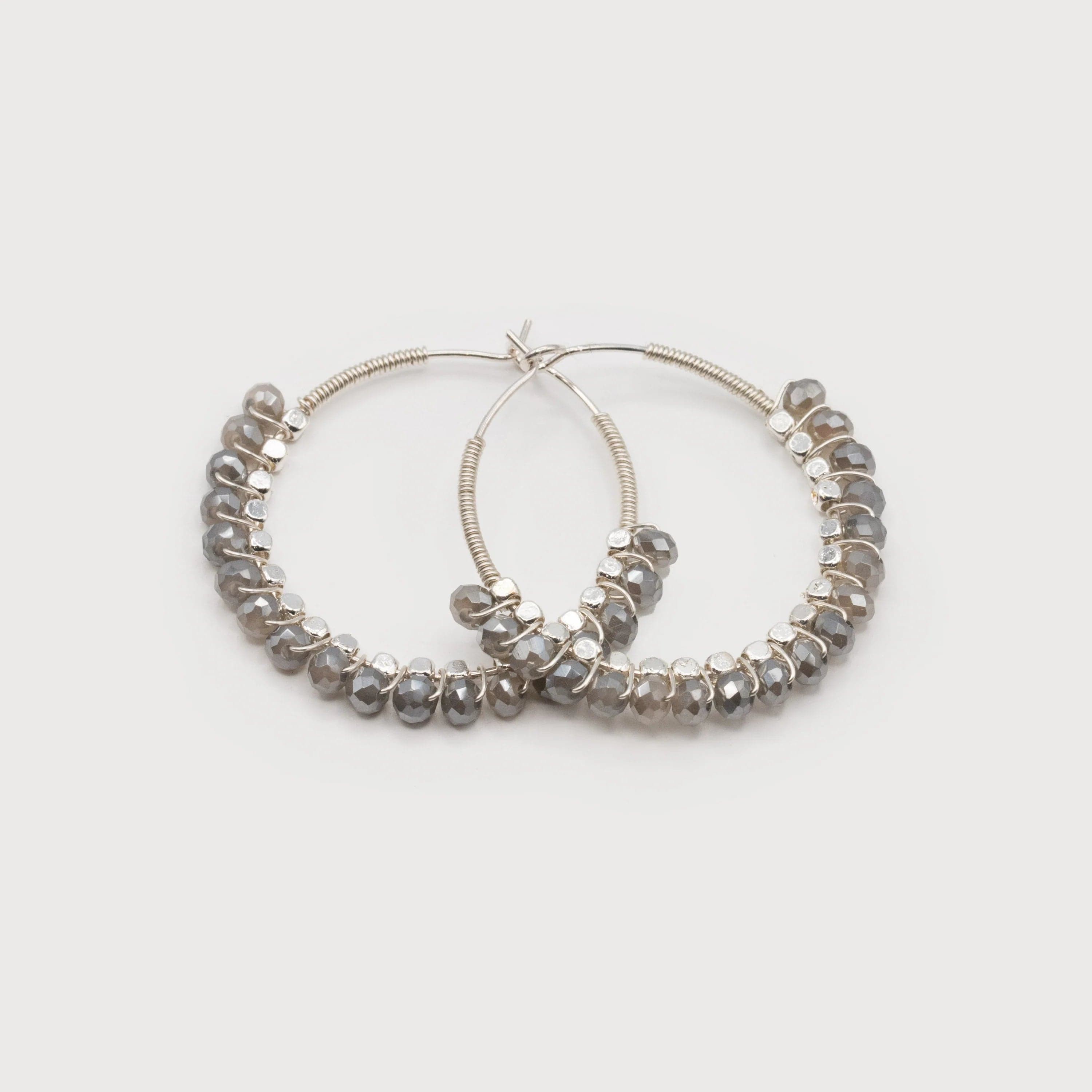 Caracol Delicate Hoops With Small Glass - 2475