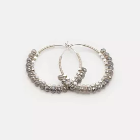 Caracol Delicate Hoops With Small Glass - 2475