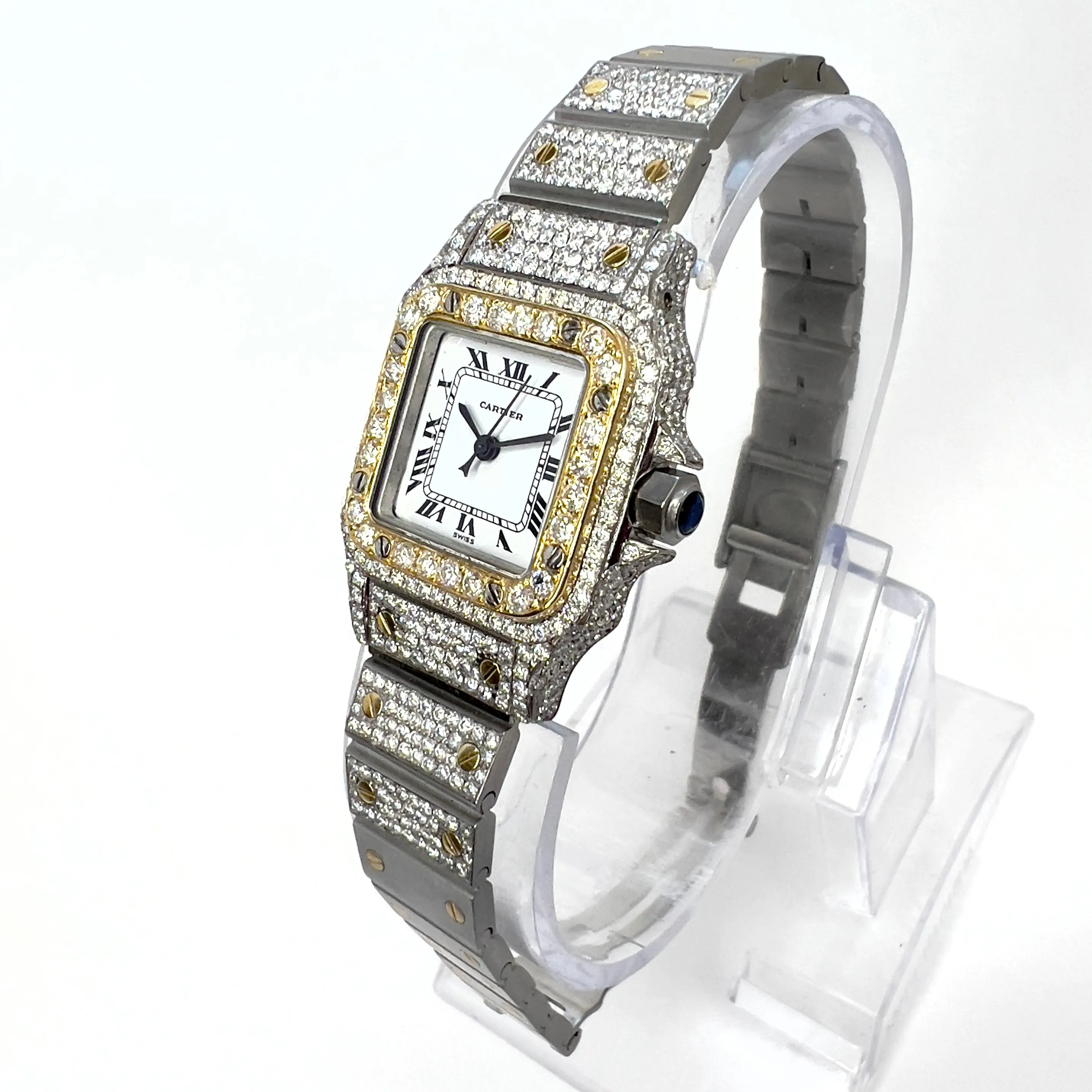 CARTIER SANTOS GALBEE 24mm Automatic 2 Tone 4.08TCW Diamond Watch