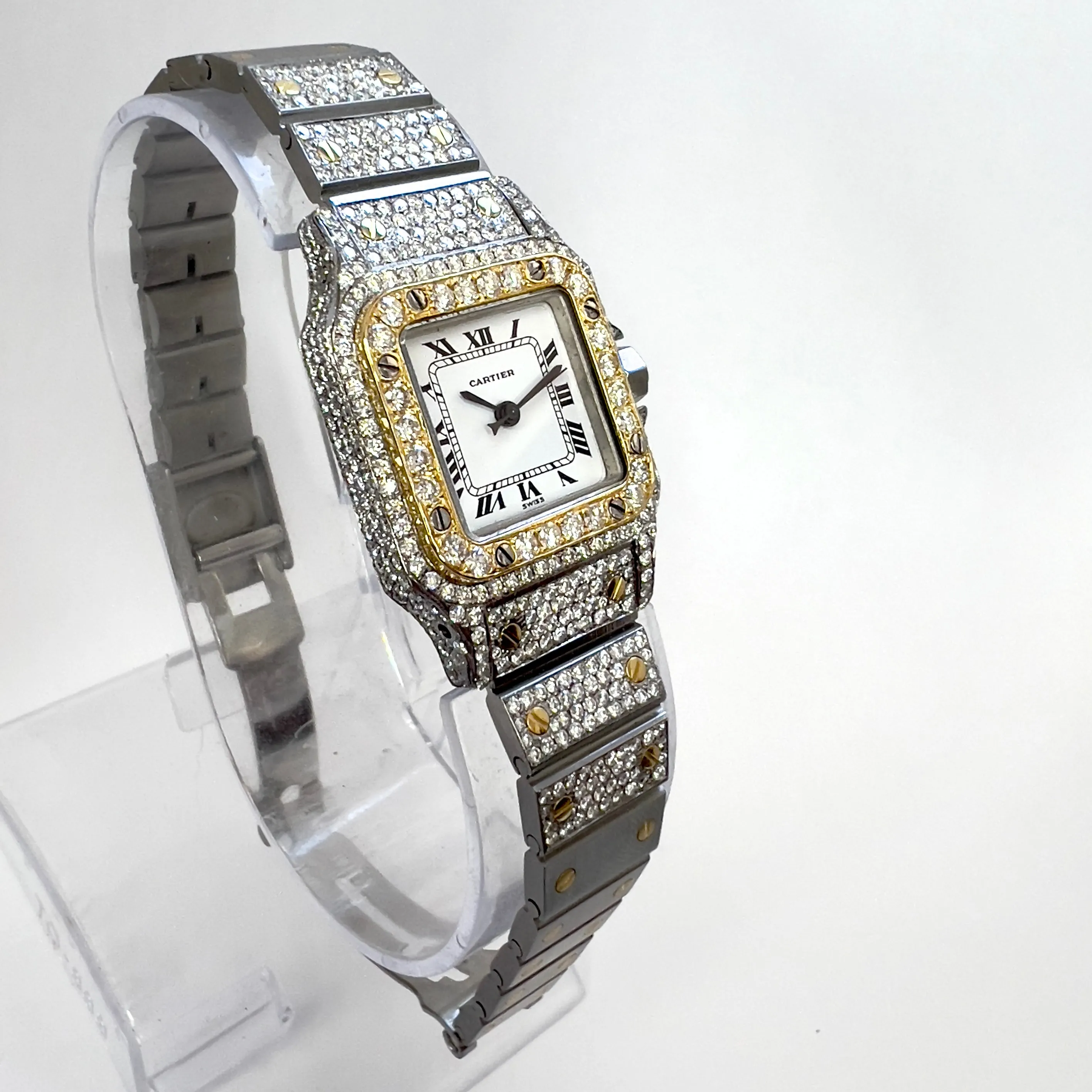 CARTIER SANTOS GALBEE 24mm Automatic 2 Tone 4.08TCW Diamond Watch