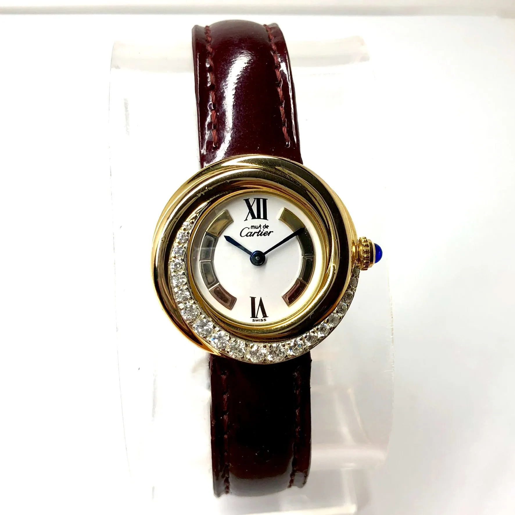 CARTIER VERMEIL Quartz 27mm GP 0.46TCW DIAMOND Watch