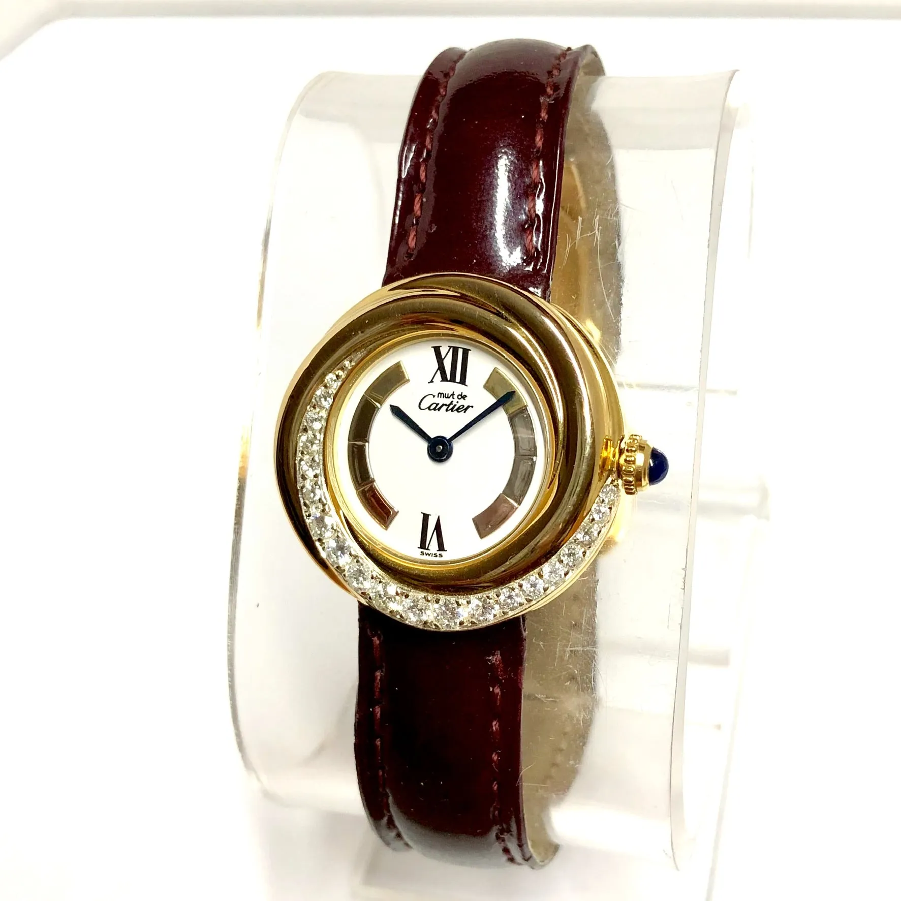 CARTIER VERMEIL Quartz 27mm GP 0.46TCW DIAMOND Watch