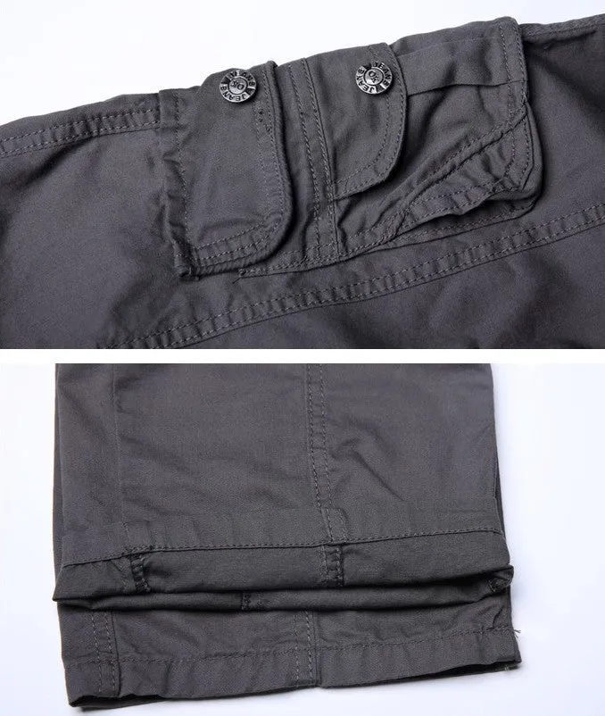 Casual Unisex Solid Pockets Mid Waist Cargo Jogger Full Pants Trousers