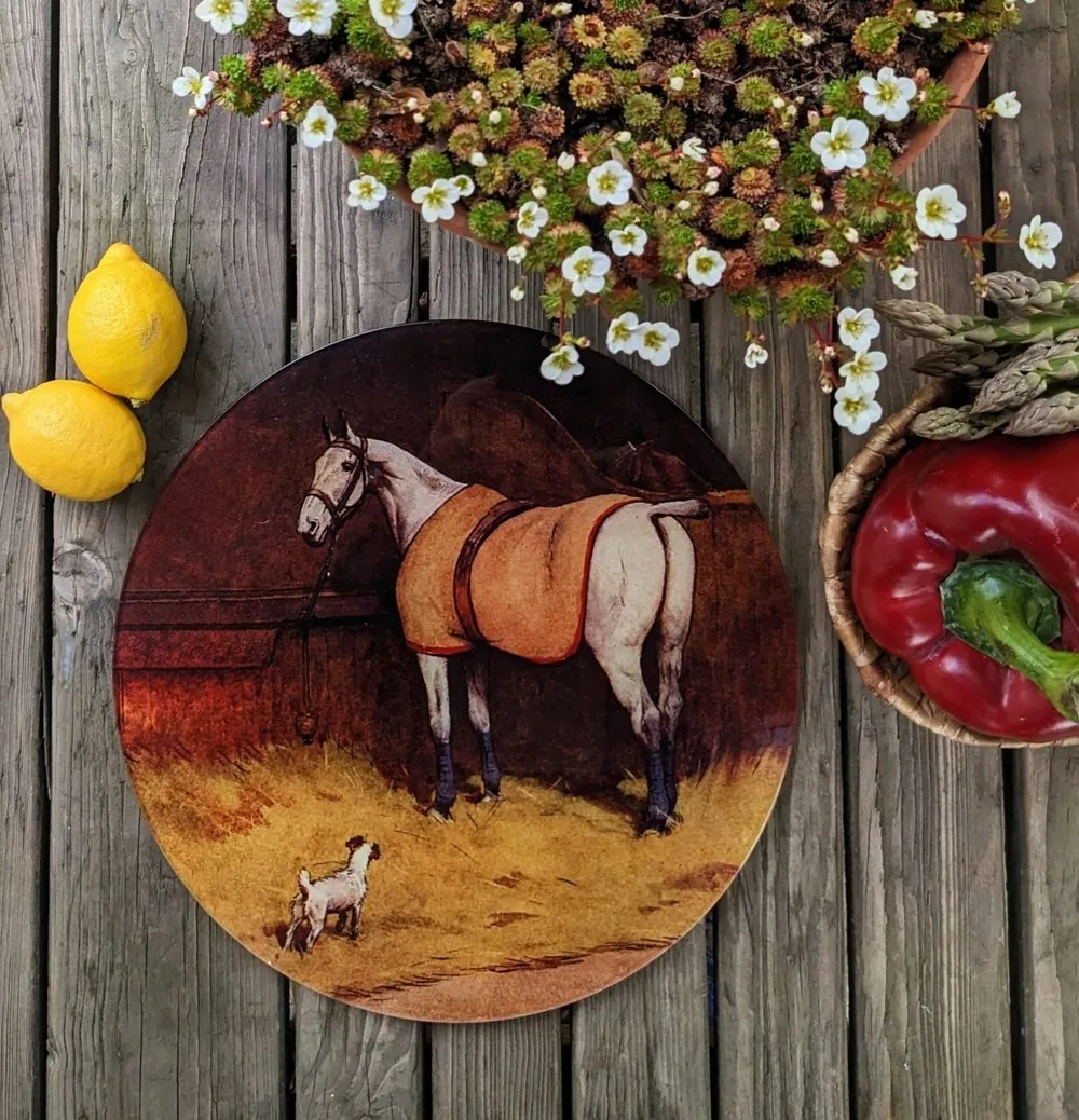 Cecil Aldin 'Peter the Fox Terrier, Looking Up To Pretender' Round Glass Work Top Saver