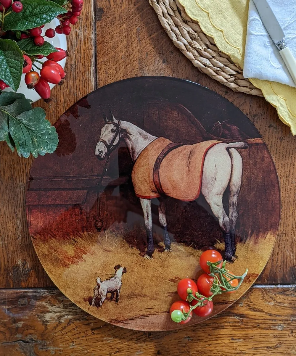 Cecil Aldin 'Peter the Fox Terrier, Looking Up To Pretender' Round Glass Work Top Saver