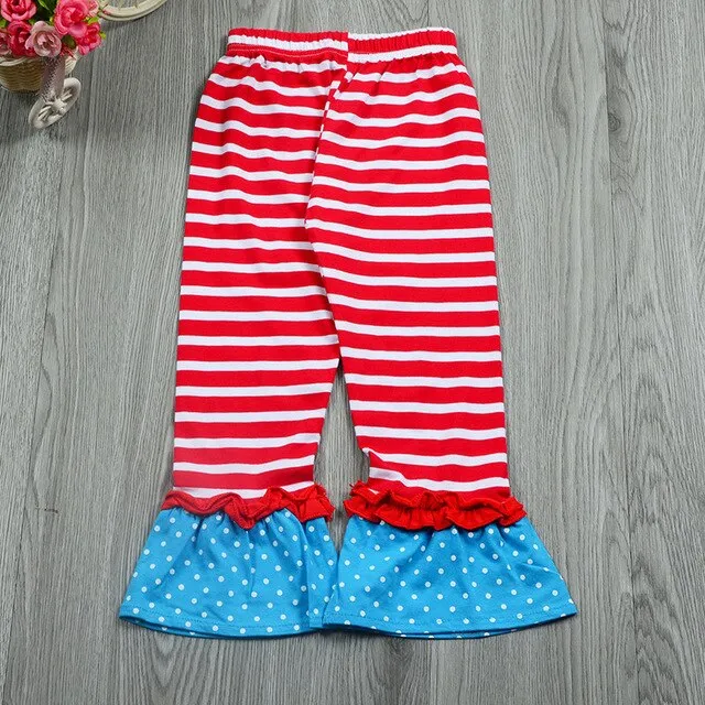 Christmas Baby Girls Toddlers cute Santa Clause Polka Dots Tops T-Shirts+Striped Ruffle Pants Outfits Kids Xmas 2pcs Suit Gift