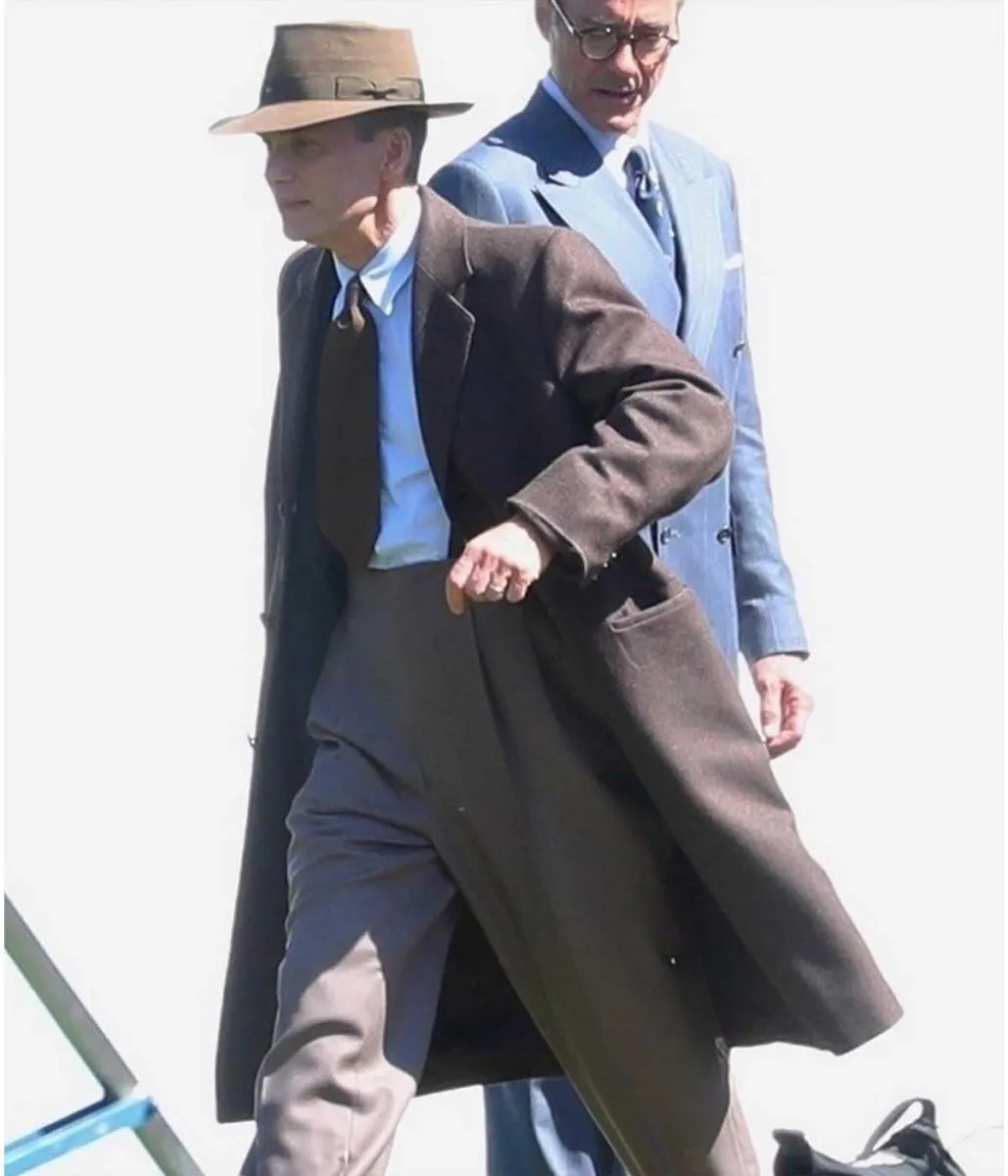 Cillian Murphy Oppenheimer Brown Wool Coat