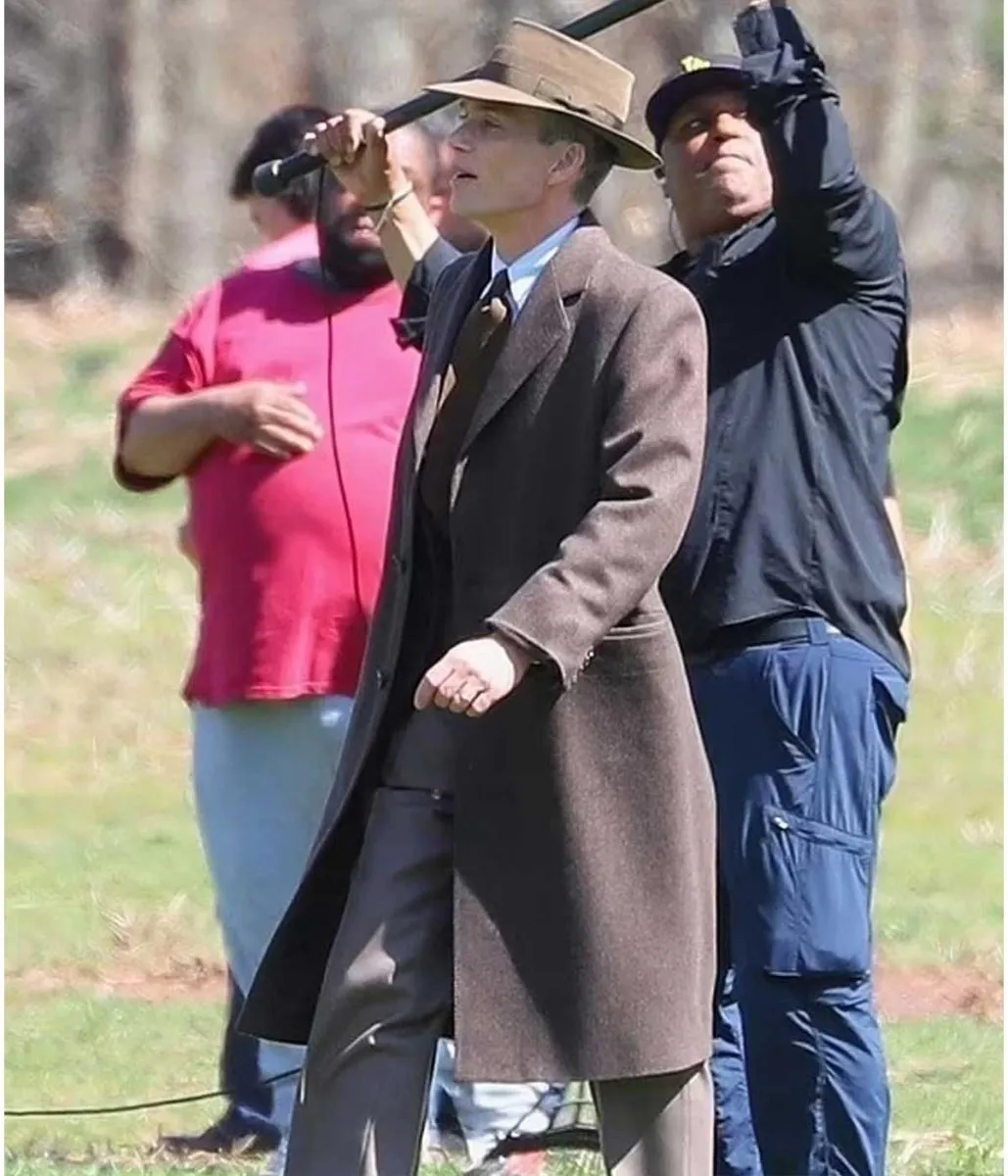 Cillian Murphy Oppenheimer Brown Wool Coat