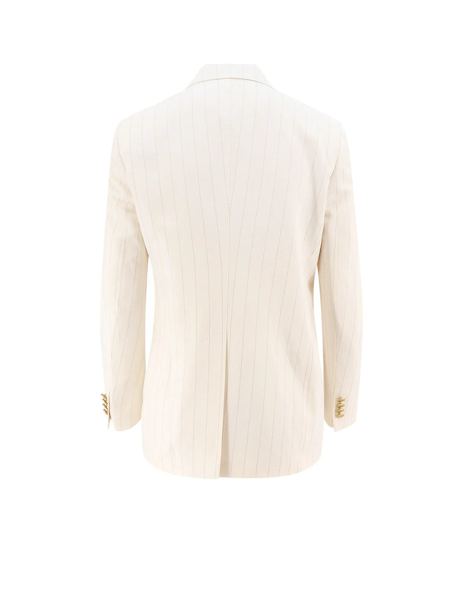 Cotton and linen blend suit with peak lapels