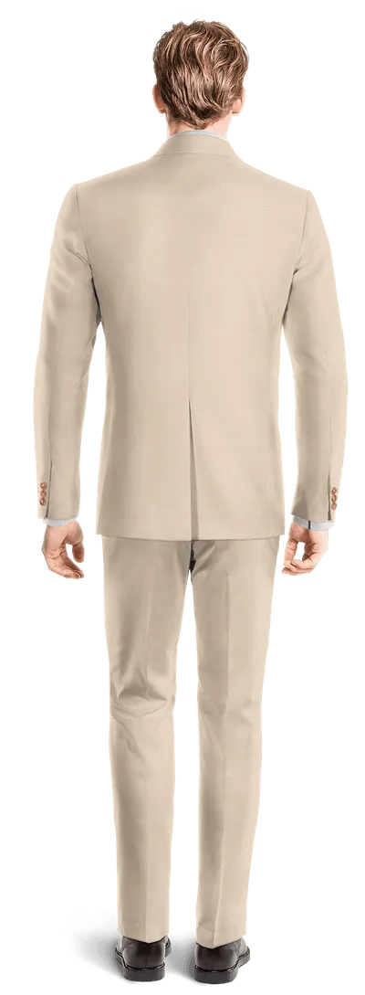 Cream Suit with blue waistcoat