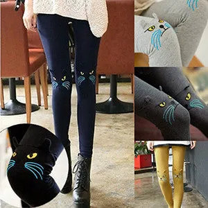 Cute Cat Printed Leggings Women Pants Cute Cotton Girl Leggings Women Clothing 5 Colors SM6