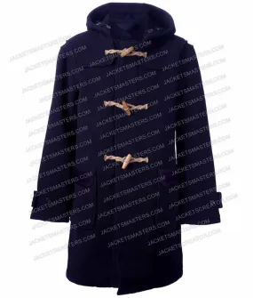 D.J. Mausner 1UP Navy Blue Duffle Wool Coat