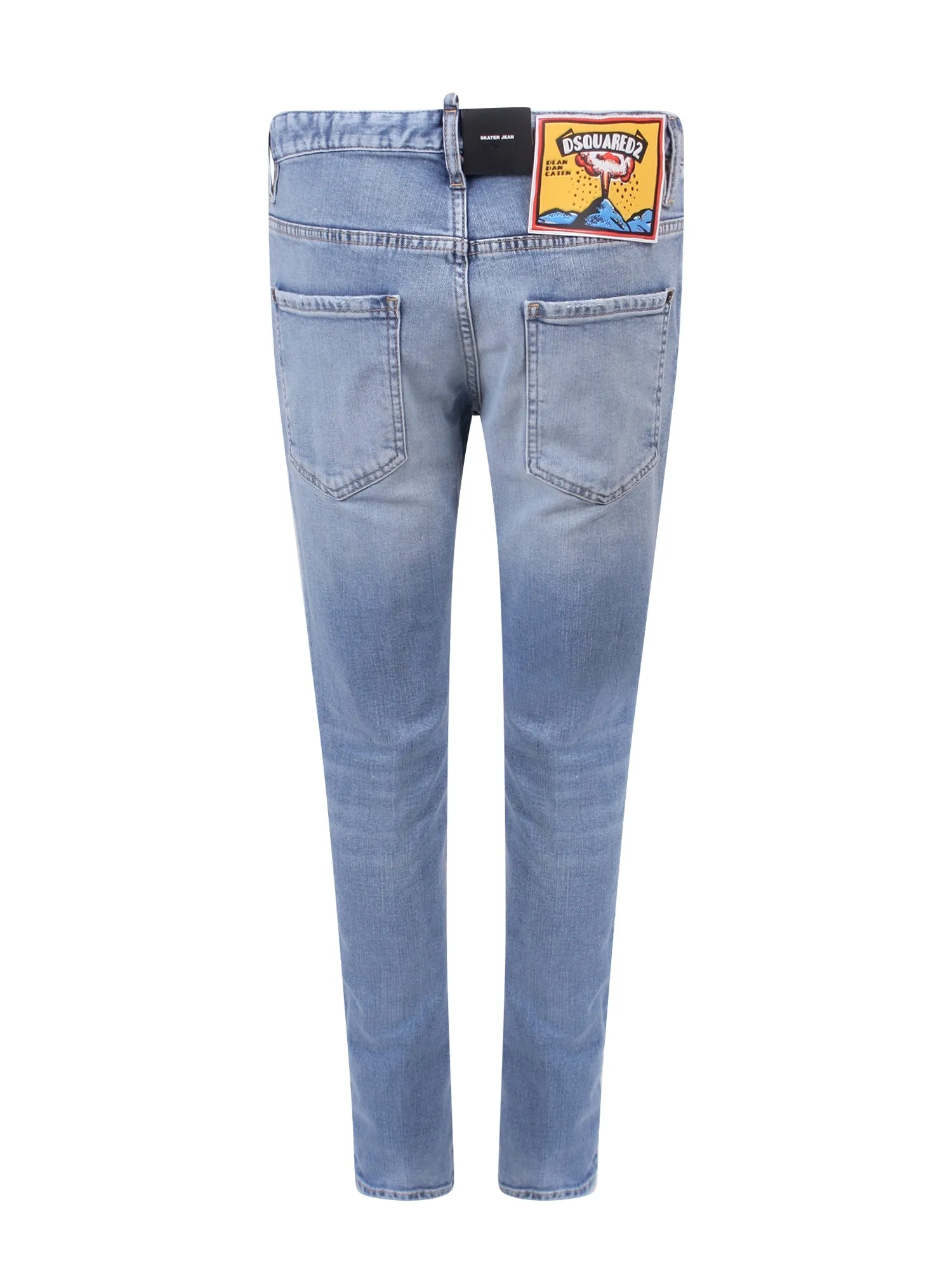 Dsquared2 Light-Wash Logo-Patch Skinny-Fit Jeans