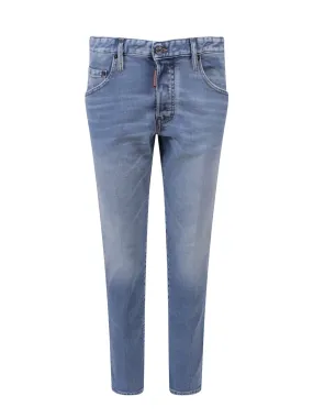 Dsquared2 Light-Wash Logo-Patch Skinny-Fit Jeans